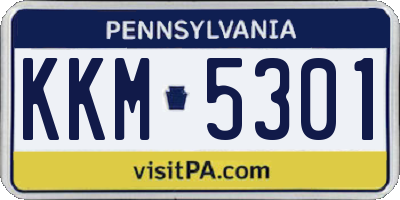 PA license plate KKM5301
