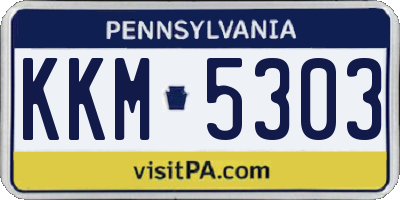 PA license plate KKM5303