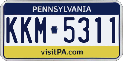 PA license plate KKM5311