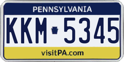 PA license plate KKM5345