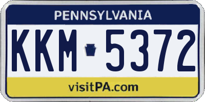 PA license plate KKM5372