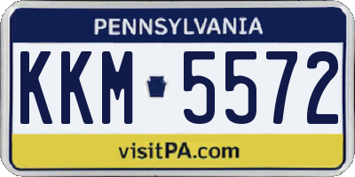 PA license plate KKM5572
