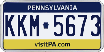 PA license plate KKM5673