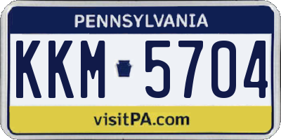 PA license plate KKM5704