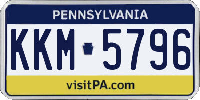 PA license plate KKM5796