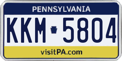 PA license plate KKM5804