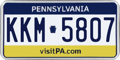 PA license plate KKM5807