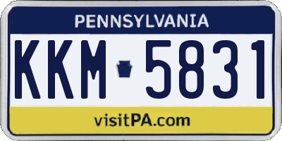 PA license plate KKM5831
