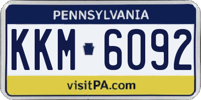 PA license plate KKM6092