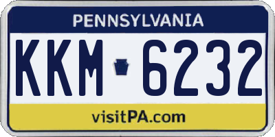 PA license plate KKM6232