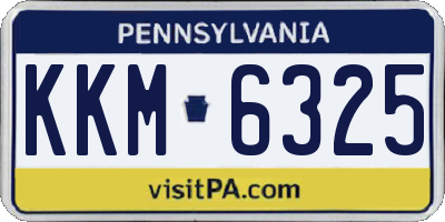 PA license plate KKM6325