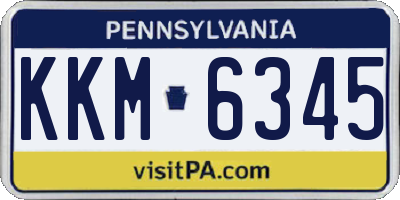 PA license plate KKM6345