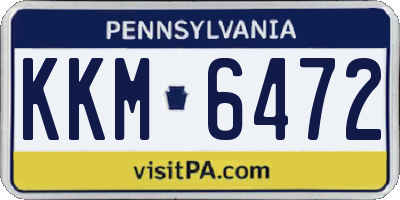 PA license plate KKM6472