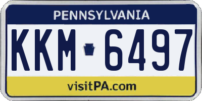 PA license plate KKM6497