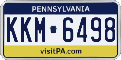 PA license plate KKM6498