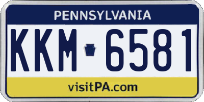 PA license plate KKM6581