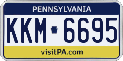 PA license plate KKM6695