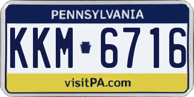 PA license plate KKM6716