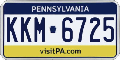 PA license plate KKM6725
