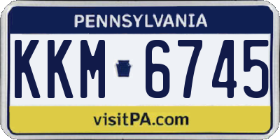 PA license plate KKM6745