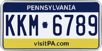 PA license plate KKM6789