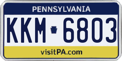 PA license plate KKM6803