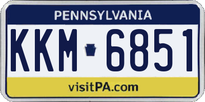 PA license plate KKM6851