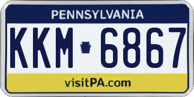 PA license plate KKM6867