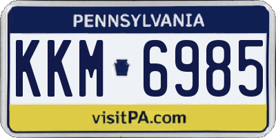 PA license plate KKM6985