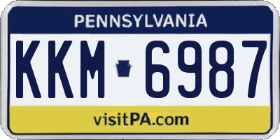 PA license plate KKM6987