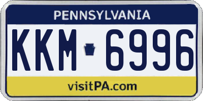 PA license plate KKM6996