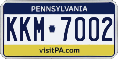 PA license plate KKM7002
