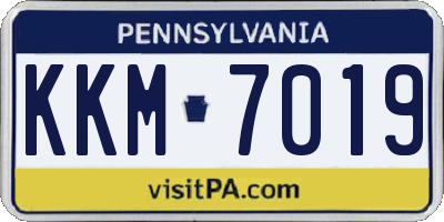 PA license plate KKM7019