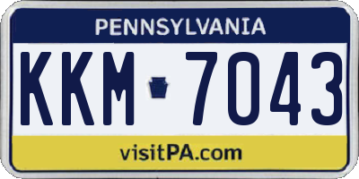PA license plate KKM7043