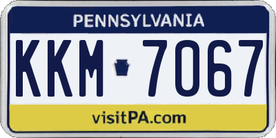 PA license plate KKM7067
