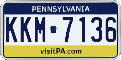 PA license plate KKM7136
