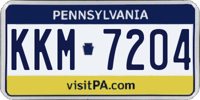 PA license plate KKM7204