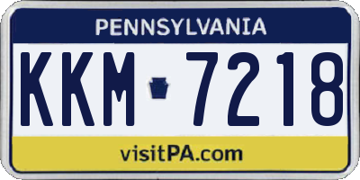 PA license plate KKM7218