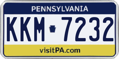 PA license plate KKM7232