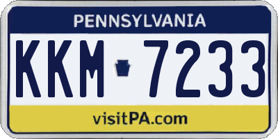 PA license plate KKM7233