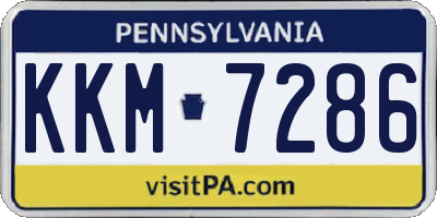 PA license plate KKM7286