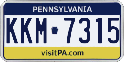PA license plate KKM7315