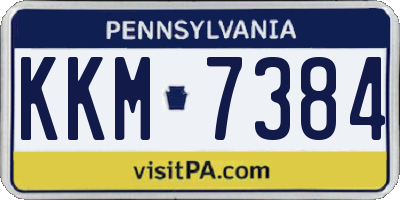 PA license plate KKM7384