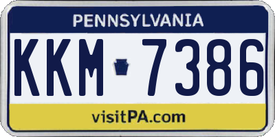 PA license plate KKM7386