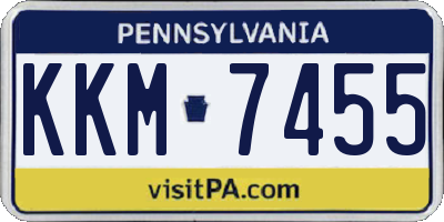 PA license plate KKM7455