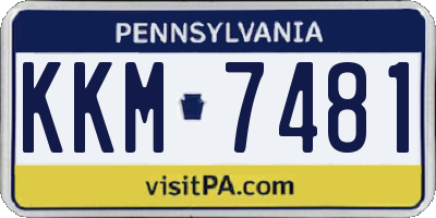 PA license plate KKM7481