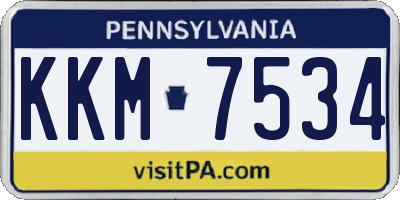 PA license plate KKM7534