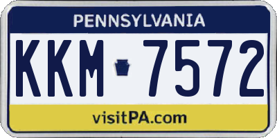 PA license plate KKM7572