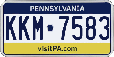PA license plate KKM7583