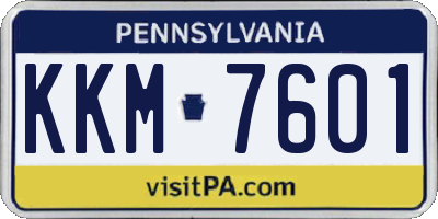 PA license plate KKM7601